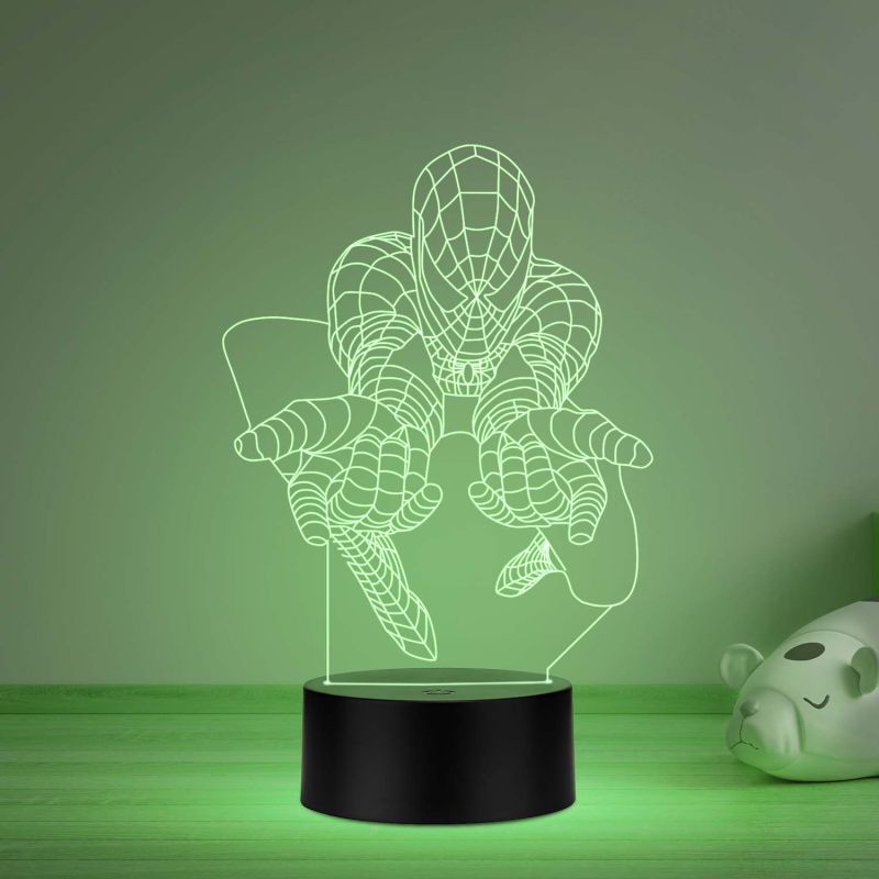 Spider Man Face Night Lamp with multicolored